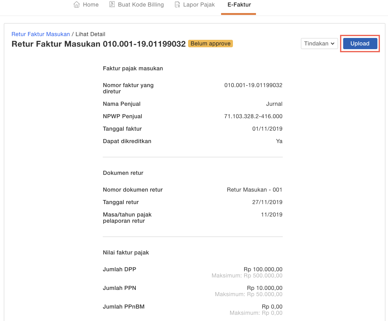 Cara melihat faktur pajak yg sudah di upload delinewstv